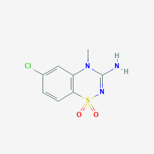 4H-1,2,4-Benzothiadiazin-3-amine, 6-chloro-4-methyl-, 1,1-dioxide