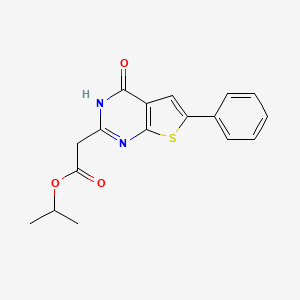 propan-2-yl 2-(4-oxo-6-phenyl-3H-thieno[2,3-d]pyrimidin-2-yl)acetate