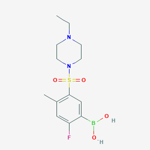 molecular formula C13H20BFN2O4S B1408533 (5-((4-Ethylpiperazin-1-yl)sulfonyl)-2-fluoro-4-methylphenyl)boronic acid CAS No. 1704121-47-0