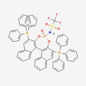 1,1,1-trifluoro-N-[13-oxo-10,16-bis(triphenylsilyl)-12,14-dioxa-13λ5-phosphapentacyclo[13.8.0.02,11.03,8.018,23]tricosa-1(15),2(11),3,5,7,9,16,18,20,22-decaen-13-yl]methanesulfonamide