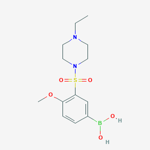 molecular formula C13H21BN2O5S B1408534 (3-((4-Ethylpiperazin-1-yl)sulfonyl)-4-methoxyphenyl)boronic acid CAS No. 1704080-83-0