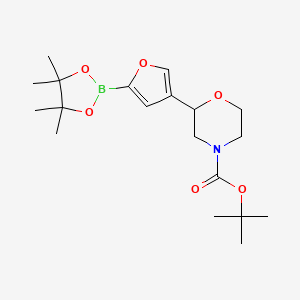 molecular formula C19H30BNO6 B14085351 tert-Butyl 2-(5-(4,4,5,5-tetramethyl-1,3,2-dioxaborolan-2-yl)furan-3-yl)morpholine-4-carboxylate 