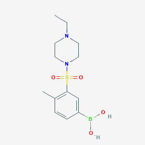 molecular formula C13H21BN2O4S B1408541 (3-((4-乙基哌嗪-1-基)磺酰基)-4-甲苯基)硼酸 CAS No. 1704097-65-3