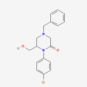 molecular formula C18H19BrN2O2 B14085540 4-Benzyl-1-(4-bromophenyl)-6-(hydroxymethyl)piperazin-2-one 