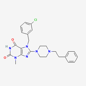 7-(3-chlorobenzyl)-3-methyl-8-(4-phenethylpiperazin-1-yl)-1H-purine-2,6(3H,7H)-dione