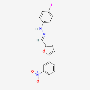 (2E)-1-(4-iodophenyl)-2-{[5-(4-methyl-3-nitrophenyl)furan-2-yl]methylidene}hydrazine