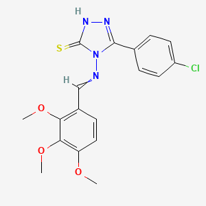 5-(4-chlorophenyl)-4-[(2,3,4-trimethoxybenzylidene)amino]-4H-1,2,4-triazole-3-thiol