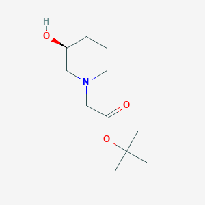 molecular formula C11H21NO3 B1408567 3S-(3-Hydroxy-piperidin-1-yl)-acetic acid tert-butyl ester CAS No. 1690012-05-5
