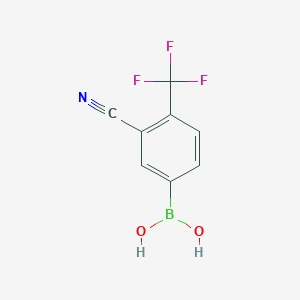 molecular formula C8H5BF3NO2 B1408569 [3-氰基-4-(三氟甲基)苯基]硼酸 CAS No. 2016766-76-8