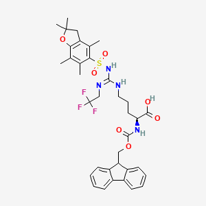 molecular formula C36H41F3N4O7S B1408573 (S)-Fmoc-2-amino-5-(N'-Pbf-N''-trifluoroethyl-guanidino)-pentanoic acid CAS No. 1060769-47-2
