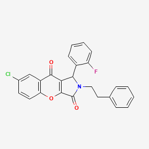 7-Chloro-1-(2-fluorophenyl)-2-(2-phenylethyl)-1,2-dihydrochromeno[2,3-c]pyrrole-3,9-dione