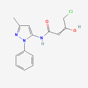 4-chloro-3-hydroxy-N-(5-methyl-2-phenylpyrazol-3-yl)but-2-enamide