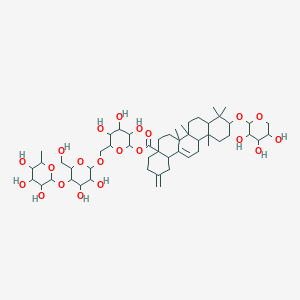 [6-[[3,4-Dihydroxy-6-(hydroxymethyl)-5-(3,4,5-trihydroxy-6-methyloxan-2-yl)oxyoxan-2-yl]oxymethyl]-3,4,5-trihydroxyoxan-2-yl] 6a,6b,9,9,12a-pentamethyl-2-methylidene-10-(3,4,5-trihydroxyoxan-2-yl)oxy-1,3,4,5,6,6a,7,8,8a,10,11,12,13,14b-tetradecahydropicene-4a-carboxylate