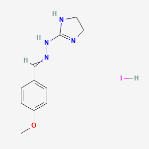 molecular formula C11H15IN4O B14085842 N-[(4-methoxyphenyl)methylideneamino]-4,5-dihydro-1H-imidazol-2-amine;hydroiodide 