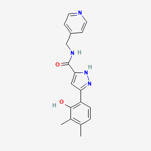 5-(2-hydroxy-3,4-dimethylphenyl)-N-(pyridin-4-ylmethyl)-1H-pyrazole-3-carboxamide