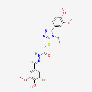 N'-[(E)-(3-bromo-4-hydroxy-5-methoxyphenyl)methylidene]-2-{[5-(3,4-dimethoxyphenyl)-4-ethyl-4H-1,2,4-triazol-3-yl]sulfanyl}acetohydrazide