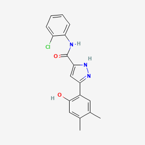 N-(2-chlorophenyl)-5-(2-hydroxy-4,5-dimethylphenyl)-1H-pyrazole-3-carboxamide