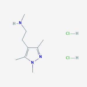 molecular formula C9H19Cl2N3 B1408596 N-甲基-2-(1,3,5-三甲基-1H-吡唑-4-基)乙胺二盐酸盐 CAS No. 1820706-18-0