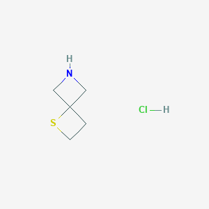 molecular formula C5H10ClNS B1408600 1-Thia-6-azaspiro[3.3]heptane hydrochloride CAS No. 1224582-79-9