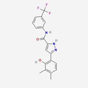 5-(2-hydroxy-3,4-dimethylphenyl)-N-[3-(trifluoromethyl)phenyl]-1H-pyrazole-3-carboxamide