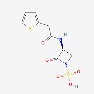 (3S)-2-oxo-3-[(2-thiophen-2-ylacetyl)amino]azetidine-1-sulfonic acid