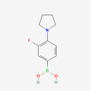 molecular formula C10H13BFNO2 B14086030 (3-Fluoro-4-(pyrrolidin-1-yl)phenyl)boronic acid 