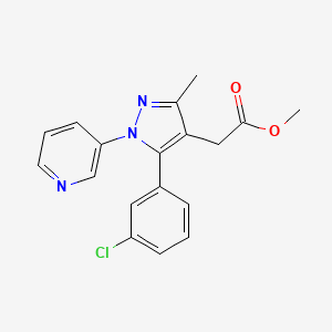 Methyl 2-[5-(3-chlorophenyl)-3-methyl-1-(pyridin-3-yl)pyrazol-4-yl]acetate