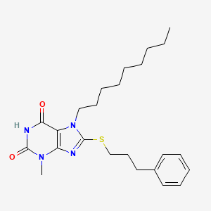 3-methyl-7-nonyl-8-[(3-phenylpropyl)sulfanyl]-3,7-dihydro-1H-purine-2,6-dione