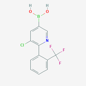 molecular formula C12H8BClF3NO2 B14086078 (5-Chloro-6-(2-(trifluoromethyl)phenyl)pyridin-3-yl)boronic acid 