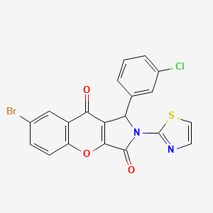 7-Bromo-1-(3-chlorophenyl)-2-(1,3-thiazol-2-yl)-1,2-dihydrochromeno[2,3-c]pyrrole-3,9-dione