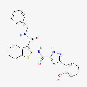 N-[3-(benzylcarbamoyl)-4,5,6,7-tetrahydro-1-benzothiophen-2-yl]-5-(2-hydroxyphenyl)-1H-pyrazole-3-carboxamide