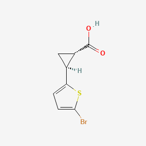 molecular formula C8H7BrO2S B1408620 (1S,2S)-rel-2-(5-溴噻吩-2-基)环丙烷-1-羧酸 CAS No. 1818257-71-4