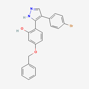 molecular formula C22H17BrN2O2 B14086209 5-(benzyloxy)-2-[4-(4-bromophenyl)-1H-pyrazol-5-yl]phenol 