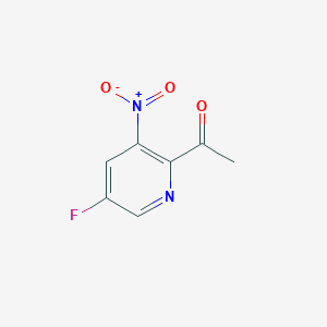 molecular formula C7H5FN2O3 B1408624 1-(5-氟-3-硝基吡啶-2-基)乙酮 CAS No. 1432754-46-5