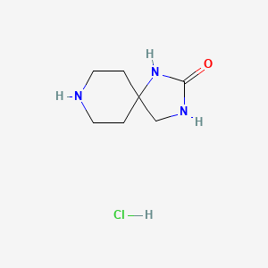 molecular formula C7H14ClN3O B1408631 1,3,8-Triazaspiro[4.5]decan-2-one hydrochloride CAS No. 1956331-80-8