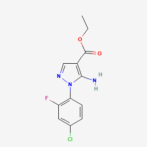 molecular formula C12H11ClFN3O2 B1408634 5-氨基-1-(4-氯-2-氟苯基)-1H-吡唑-4-羧酸乙酯 CAS No. 1416339-26-8