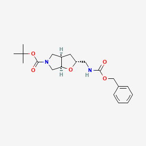 Racemic-(2R,3aR,6aR)-tert-butyl 2-((((benzyloxy)carbonyl)amino)methyl)tetrahydro-2H-furo[2,3-c]pyrrole-5(3H)-carboxylate