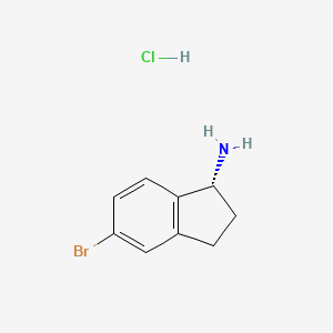 molecular formula C9H11BrClN B1408644 (R)-5-Bromo-2,3-dihydro-1H-inden-1-amine hydrochloride CAS No. 1443238-61-6