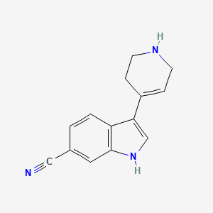 molecular formula C14H13N3 B1408651 3-(1,2,3,6-四氢-4-吡啶基)-1H-吲哚-6-碳腈 CAS No. 918525-20-9