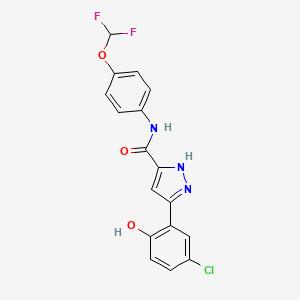 5-(5-chloro-2-hydroxyphenyl)-N-[4-(difluoromethoxy)phenyl]-1H-pyrazole-3-carboxamide