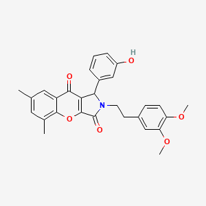 2-[2-(3,4-Dimethoxyphenyl)ethyl]-1-(3-hydroxyphenyl)-5,7-dimethyl-1,2-dihydrochromeno[2,3-c]pyrrole-3,9-dione