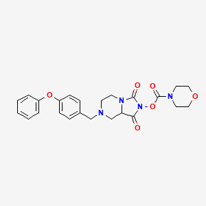 1,3-dioxo-7-(4-phenoxybenzyl)hexahydroimidazo[1,5-a]pyrazin-2(3H)-yl morpholine-4-carboxylate