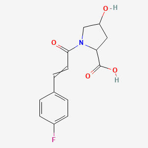 1-[3-(4-fluorophenyl)prop-2-enoyl]-4-hydroxypyrrolidine-2-carboxylic acid