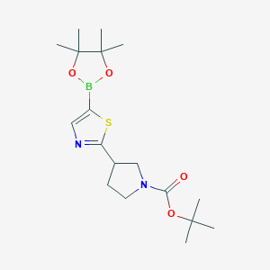 tert-Butyl 3-(5-(4,4,5,5-tetramethyl-1,3,2-dioxaborolan-2-yl)thiazol-2-yl)pyrrolidine-1-carboxylate