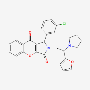 1-(3-Chlorophenyl)-2-[2-(furan-2-yl)-2-(pyrrolidin-1-yl)ethyl]-1,2-dihydrochromeno[2,3-c]pyrrole-3,9-dione