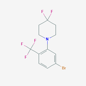 molecular formula C12H11BrF5N B1408682 1-(5-Bromo-2-(trifluoromethyl)phenyl)-4,4-difluoropiperidine CAS No. 1779123-25-9