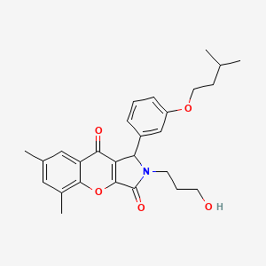 2-(3-Hydroxypropyl)-5,7-dimethyl-1-[3-(3-methylbutoxy)phenyl]-1,2-dihydrochromeno[2,3-c]pyrrole-3,9-dione