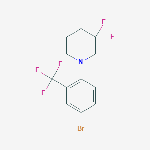 molecular formula C12H11BrF5N B1408683 1-(4-Bromo-2-(trifluoromethyl)phenyl)-3,3-difluoropiperidine CAS No. 1707367-67-6