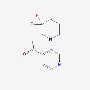 molecular formula C11H12F2N2O B1408686 3-(3,3-Difluoropiperidin-1-yl)isonicotinaldehyde CAS No. 1707605-03-5