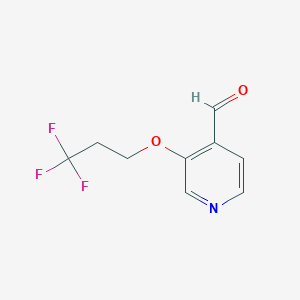 molecular formula C9H8F3NO2 B1408688 3-(3,3,3-Trifluoropropoxy)isonicotinaldehyde CAS No. 1713163-46-2